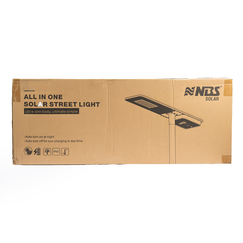 NBS SSL-96 All-in-One Solar LED Street Light – 6000LM, 60W Solar Panel, 190lm/W OSRAM LEDs, 346.32WH Li-ion Battery, IP65 Waterproof