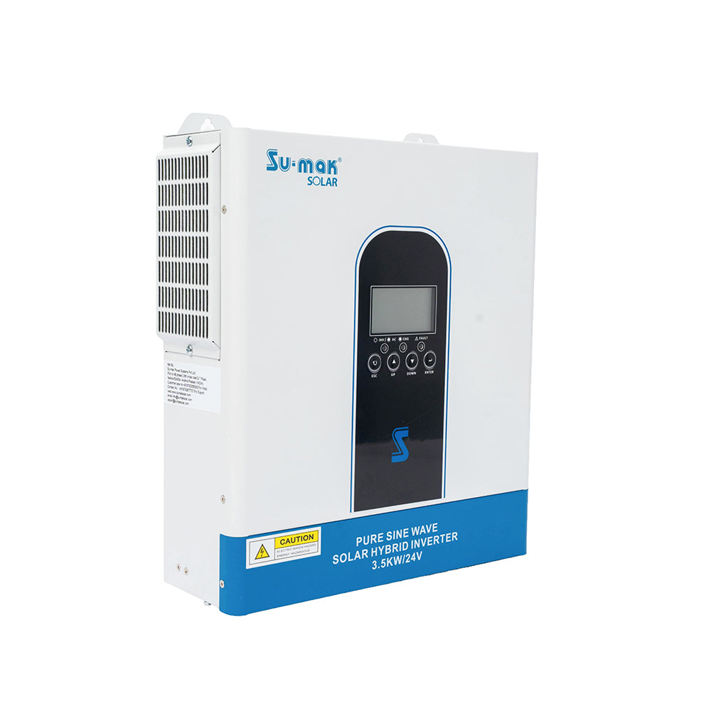 Su-mak Solar Pure Sine Wave Wall Mounted Hybrid Inverter, 3.5KW 24V, Model SM3500KM-24S, 3500VA Power Capacity, Off-Grid Solar Power System
