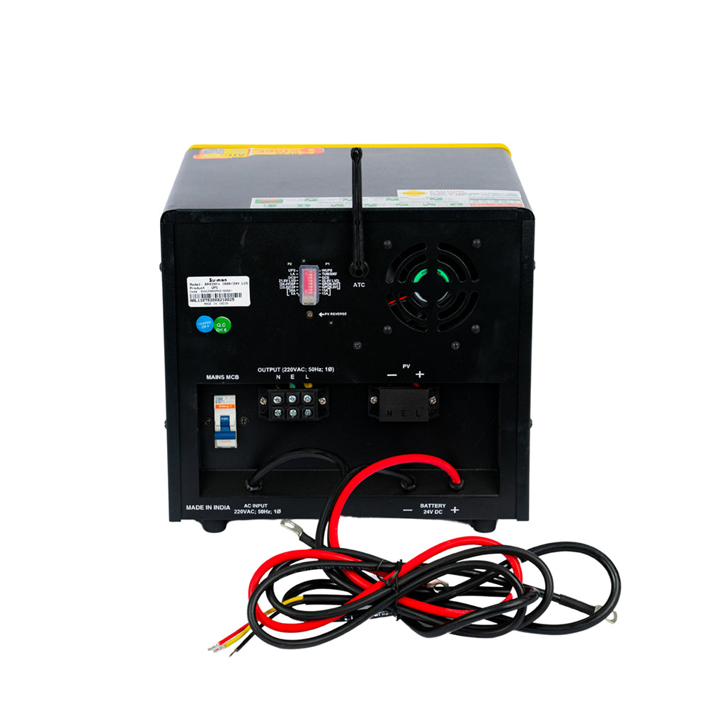 SUMAK SOLAR BRAINY PLUS 1600/24V PWM PURE SINE WAVE MPPT SOLAR HYBRID INVERTER