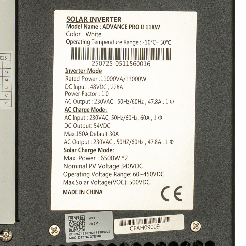 NBS SOLAR W/M HYBIRD INVERTER ADVANCE PRO II 11KW/48V