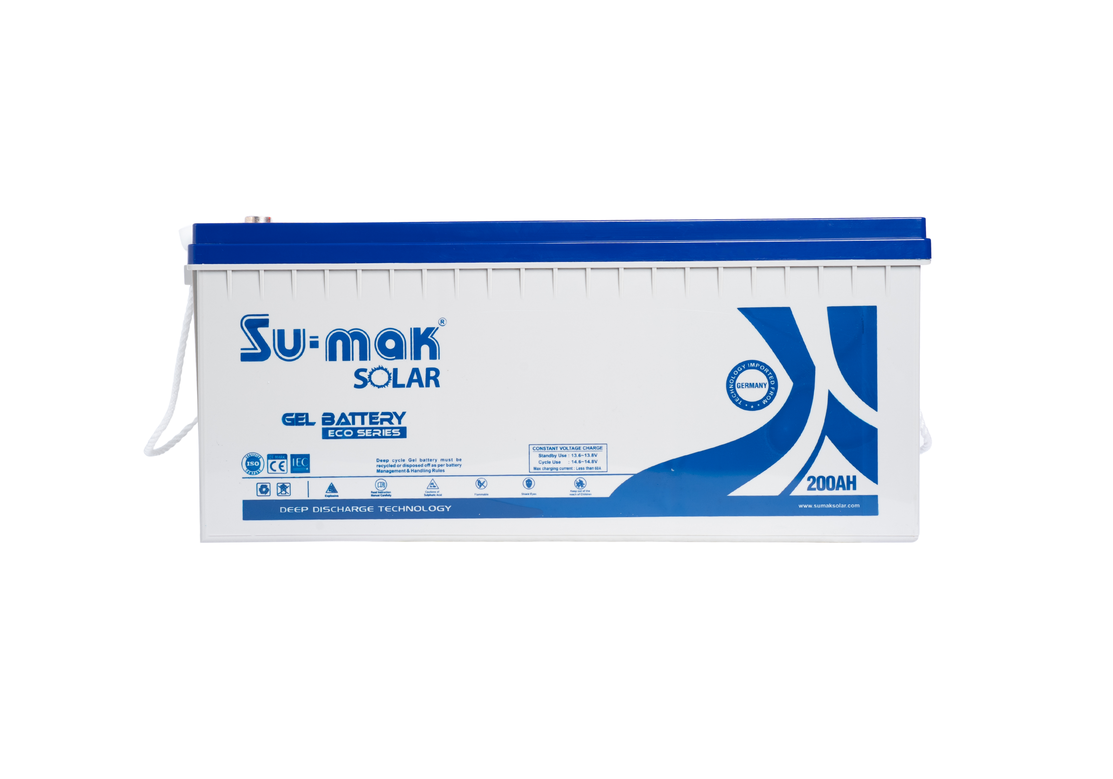 SUMAK SOLAR DEEP CYCLE GEL BATTERY ECO SERIES 200AH/12V
