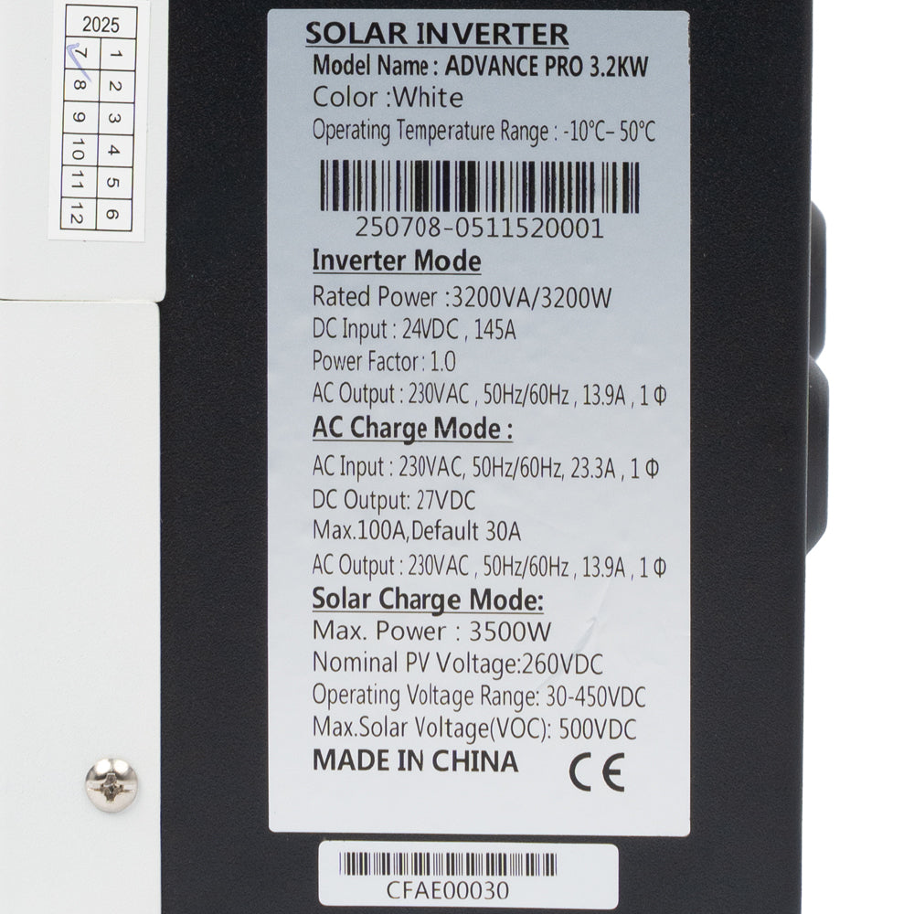 NBS SOLAR W/M HYBIRD INVERTER ADVANCE PRO 3.2KW/24V