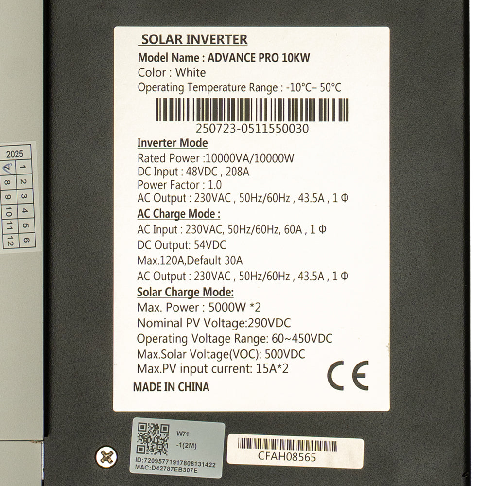 NBS SOLAR W/M HYBIRD INVERTER ADVANCE PRO 10KW/48V