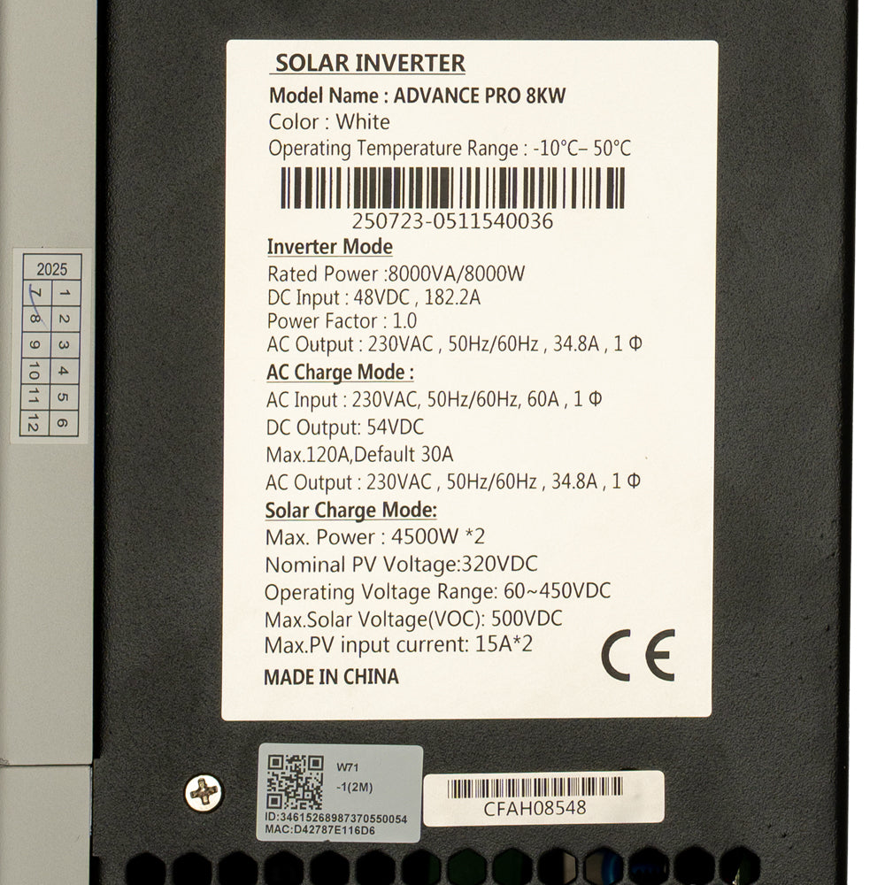 NBS SOLAR W/M HYBIRD INVERTER ADVANCE PRO 8KW/48V