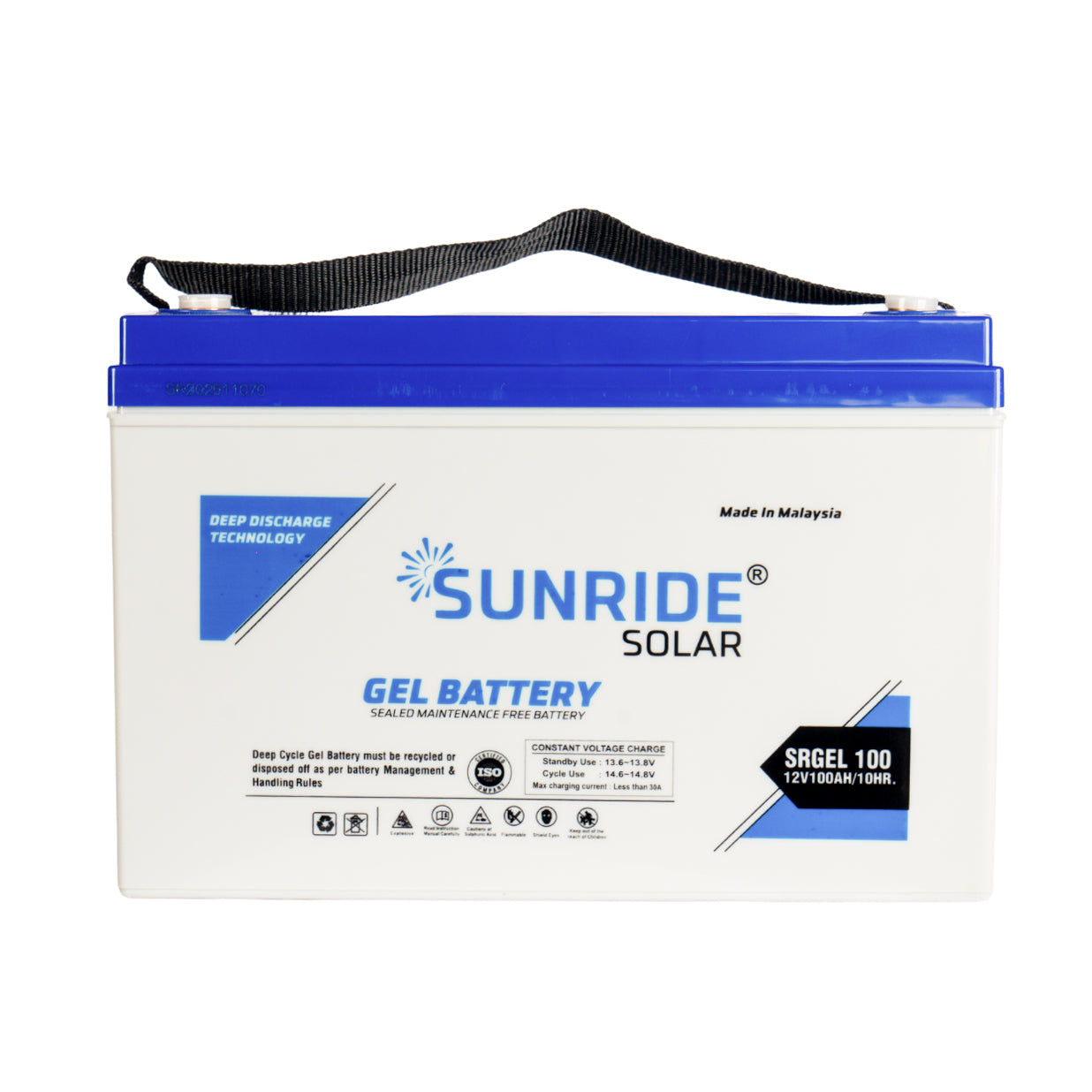 SUNRIDE SOLAR GEL BATTERY 100AH 12V - MALAYSIA