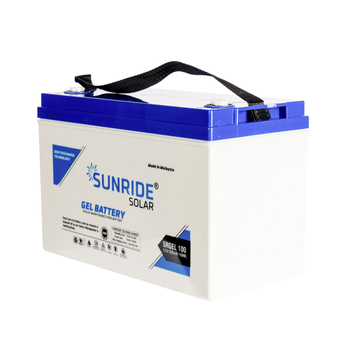 SUNRIDE SOLAR GEL BATTERY 100AH 12V - MALAYSIA