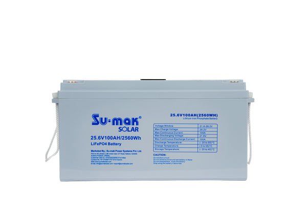 SUMAK LiFePO4 BATTERY 25.6V 100AH (2.56KW)