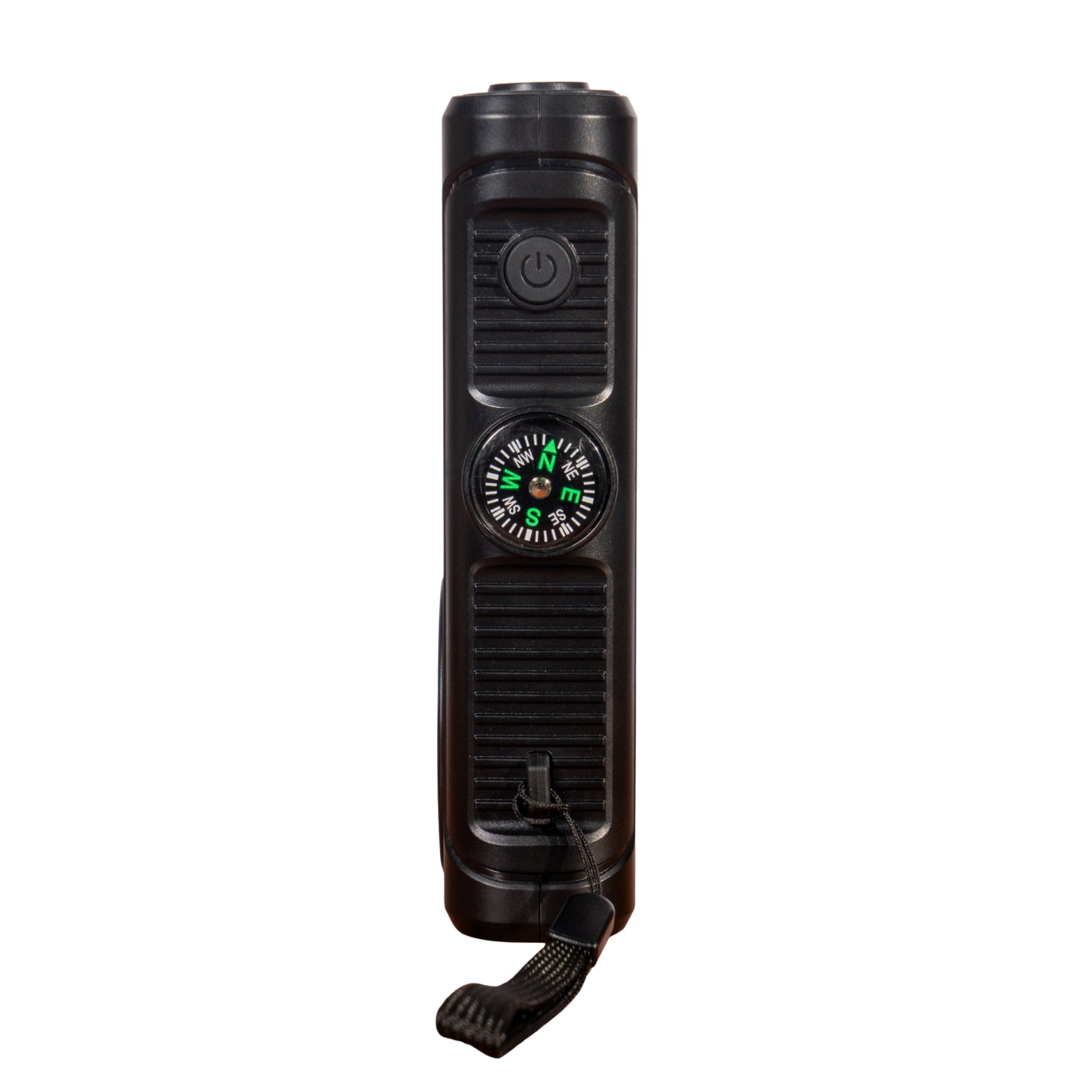 NBS Solar Power Bank with Wireless Charger, Built-in Cable, Hand Crank, Compass, Black