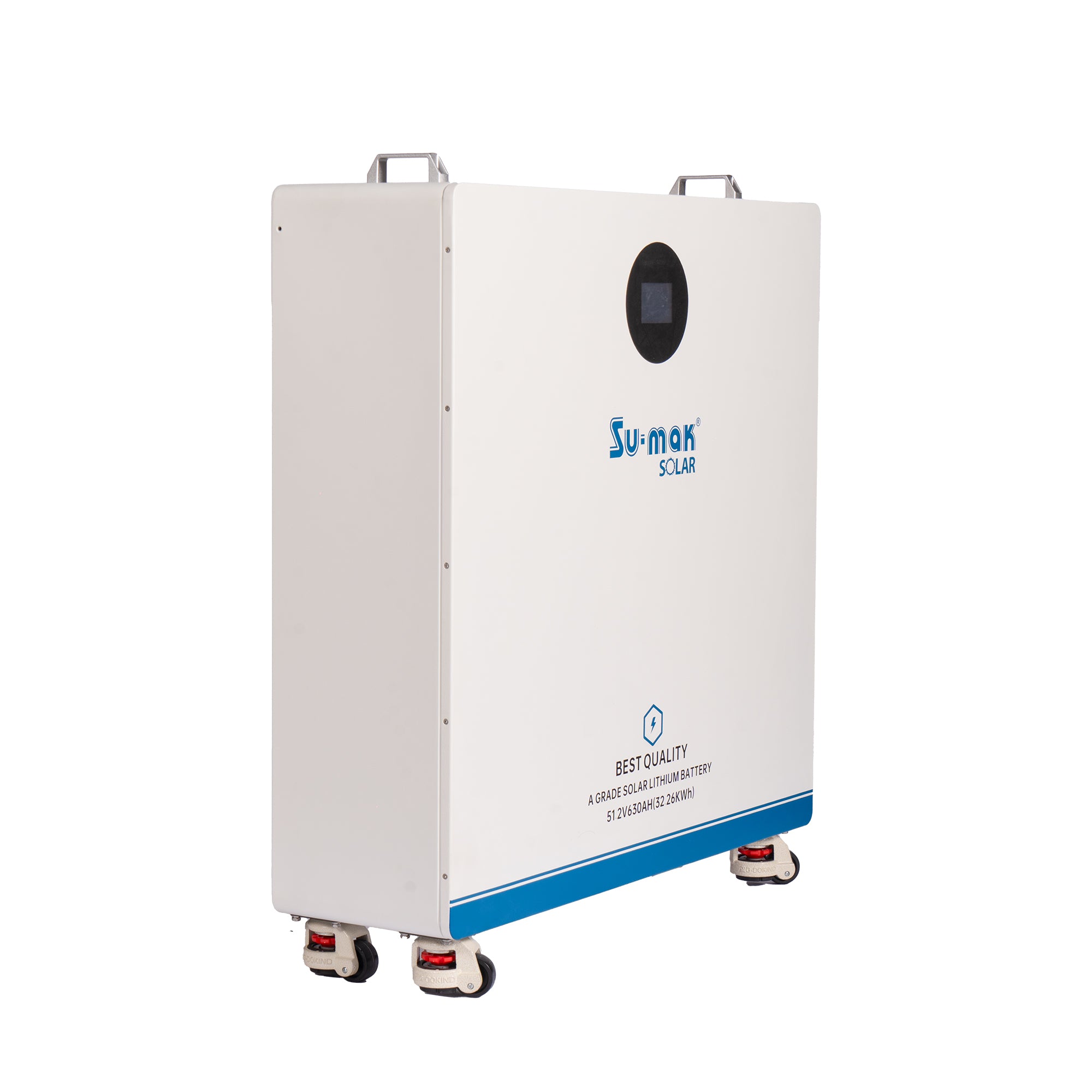 Su-mak Solar 51.2V 630Ah Wall-Mounted Lithium Battery, LiFePO4 32.26kWh Energy Storage System, A Grade Solar Lithium Battery with Display