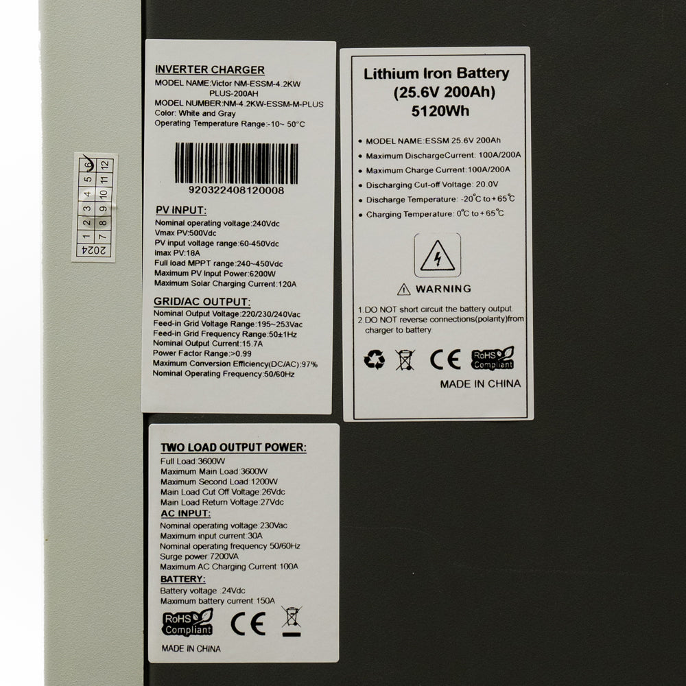 SUMAK SOLAR WALL MOUNTER HYBRID SOLAR ALL-IN-1 VICTOR NM-ESSM-4.2KW PLUS-200AH/25.6V