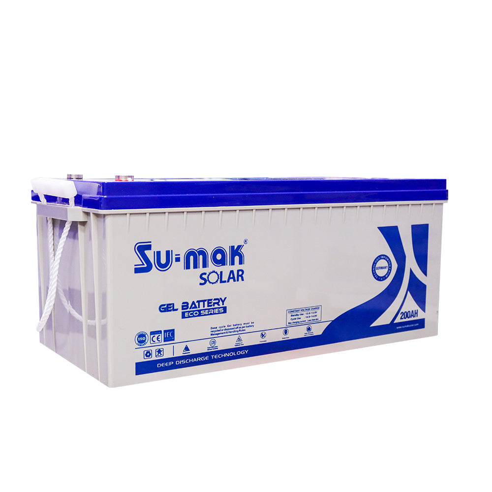 SUMAK SOLAR DEEP CYCLE GEL BATTERY ECO SERIES 200AH/12V