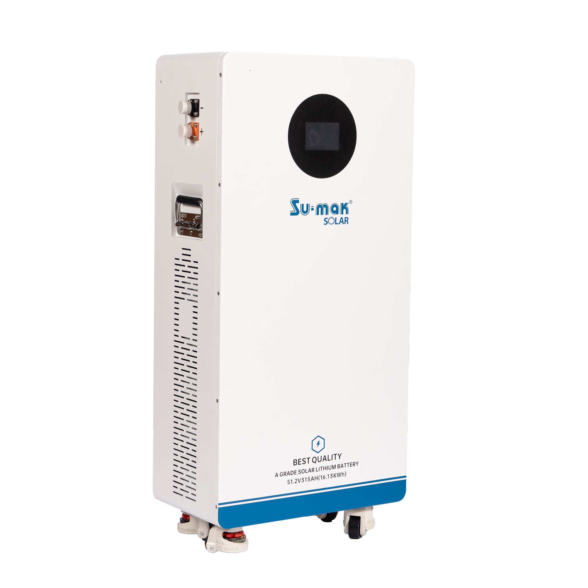 Su-mak Solar LiFePO4 Lithium Ion Battery, 51.2V 315AH, 16.12kWh A Grade Energy Storage System with Wheels