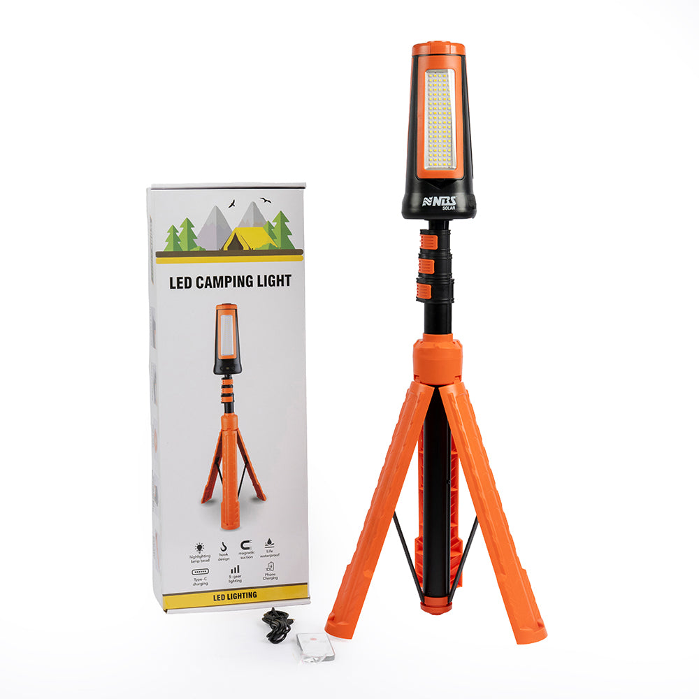 NBS Solar LED Camping Light – 27W Portable Work Light with 9000mAh Battery