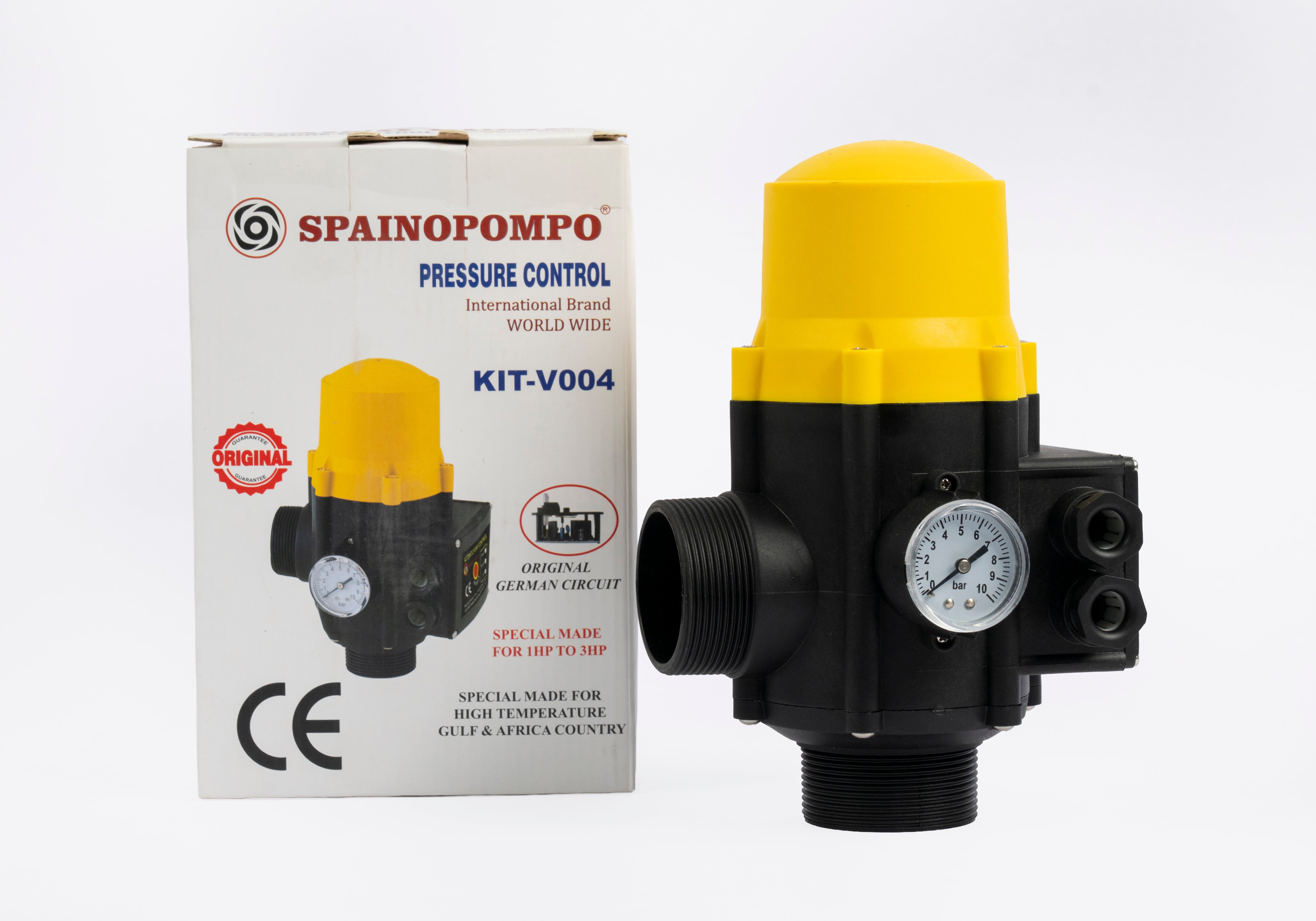 SPAINOPOMPO Original German Circuit Electronic Pressure Switch KIT-V004 – Adjustable 1.0-2.5bar, Max 2.2kW, CE Approved