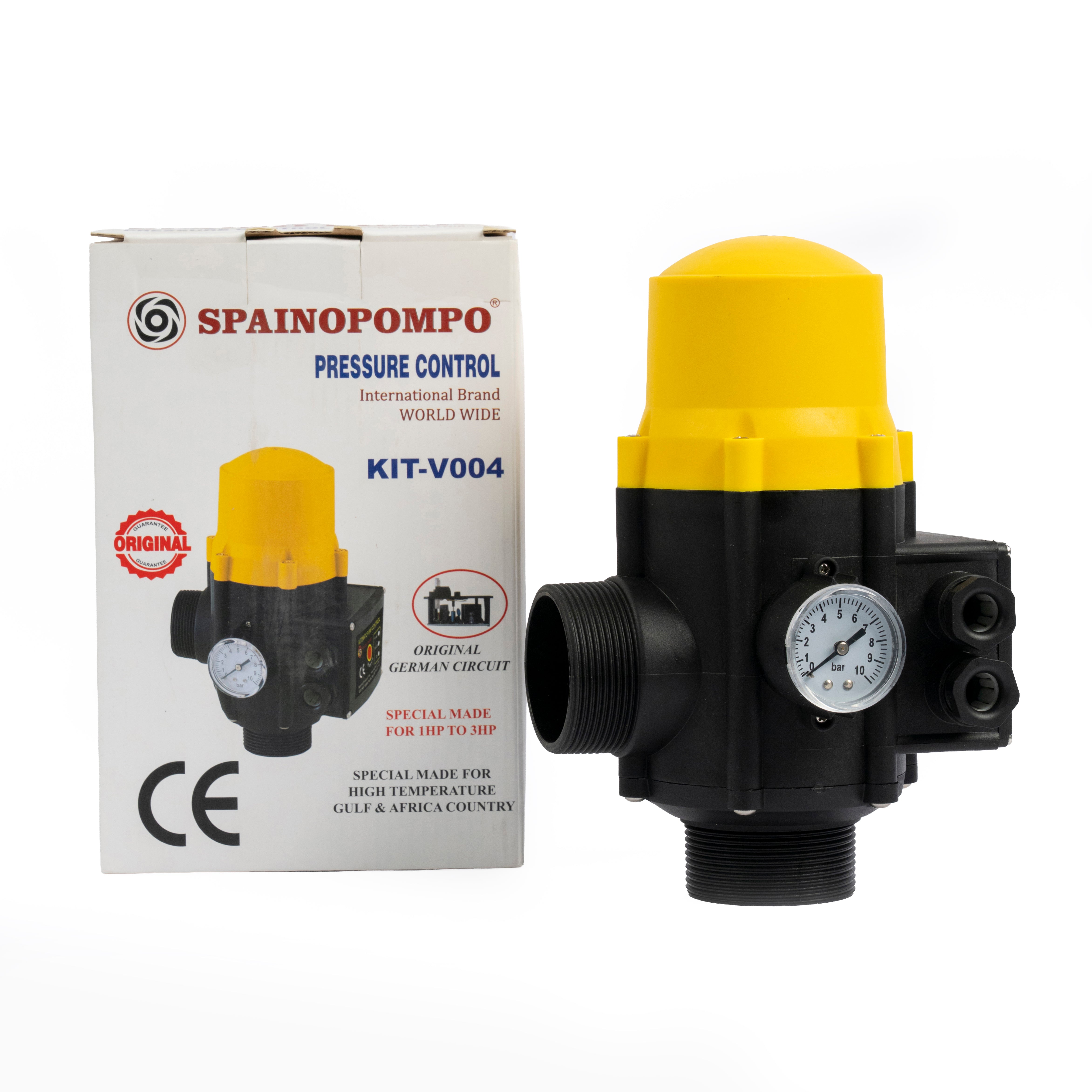 SPAINOPOMPO Original German Circuit Electronic Pressure Switch KIT-V004 – Adjustable 1.0-2.5bar, Max 2.2kW, CE Approved