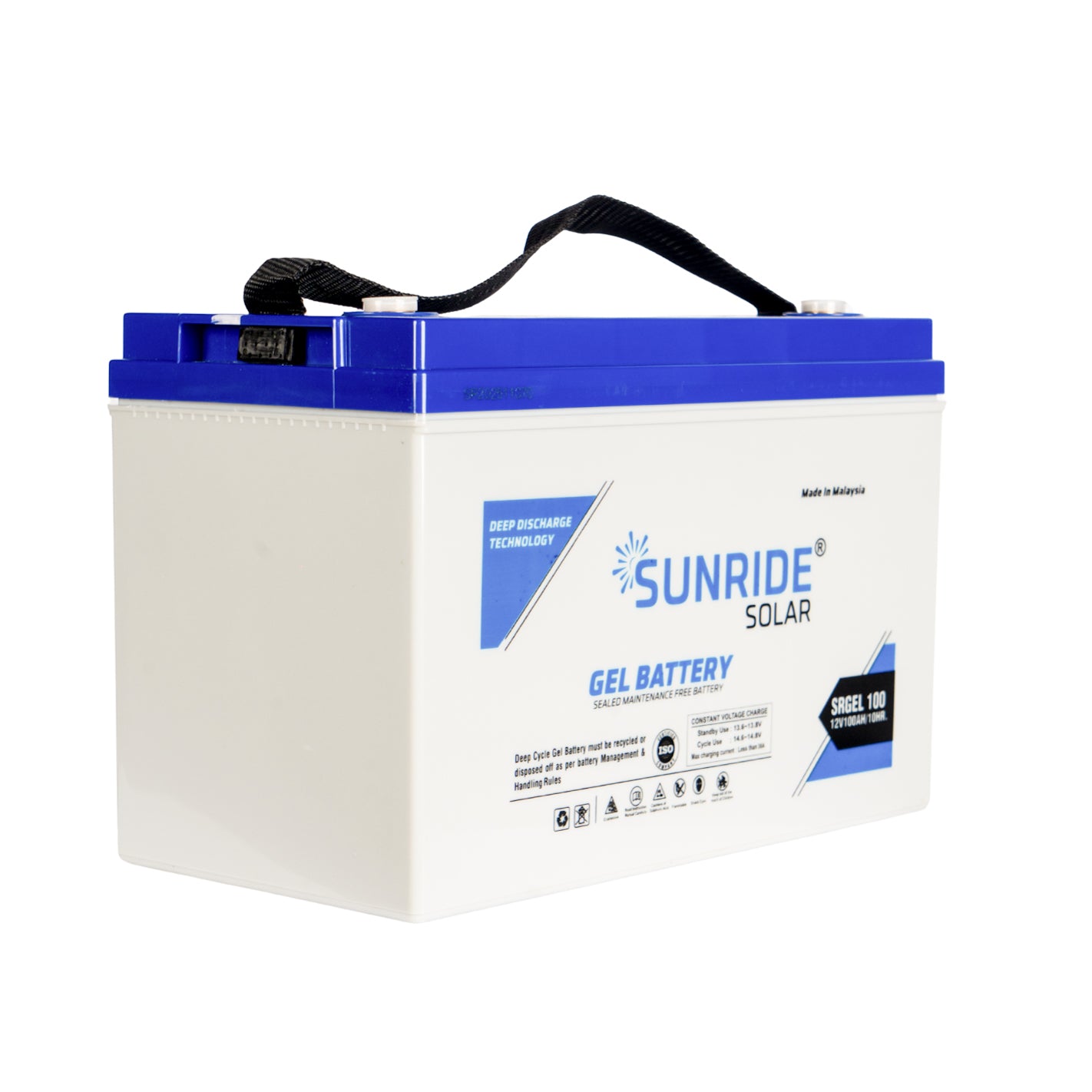 SUNRIDE SOLAR GEL BATTERY 100AH 12V - MALAYSIA