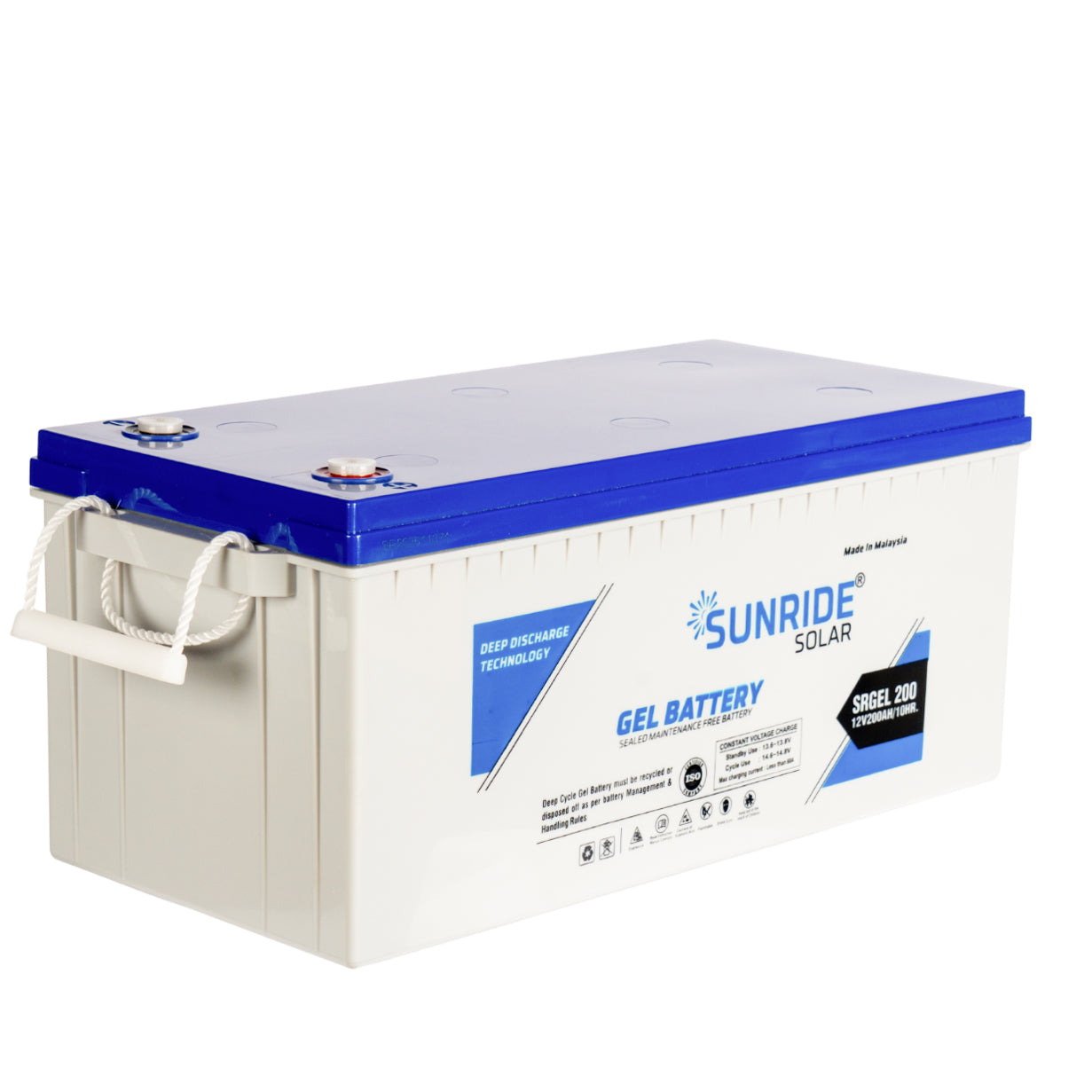 SUNRIDE SOLAR GEL BATTERY 200AH 12V - MALAYSIA