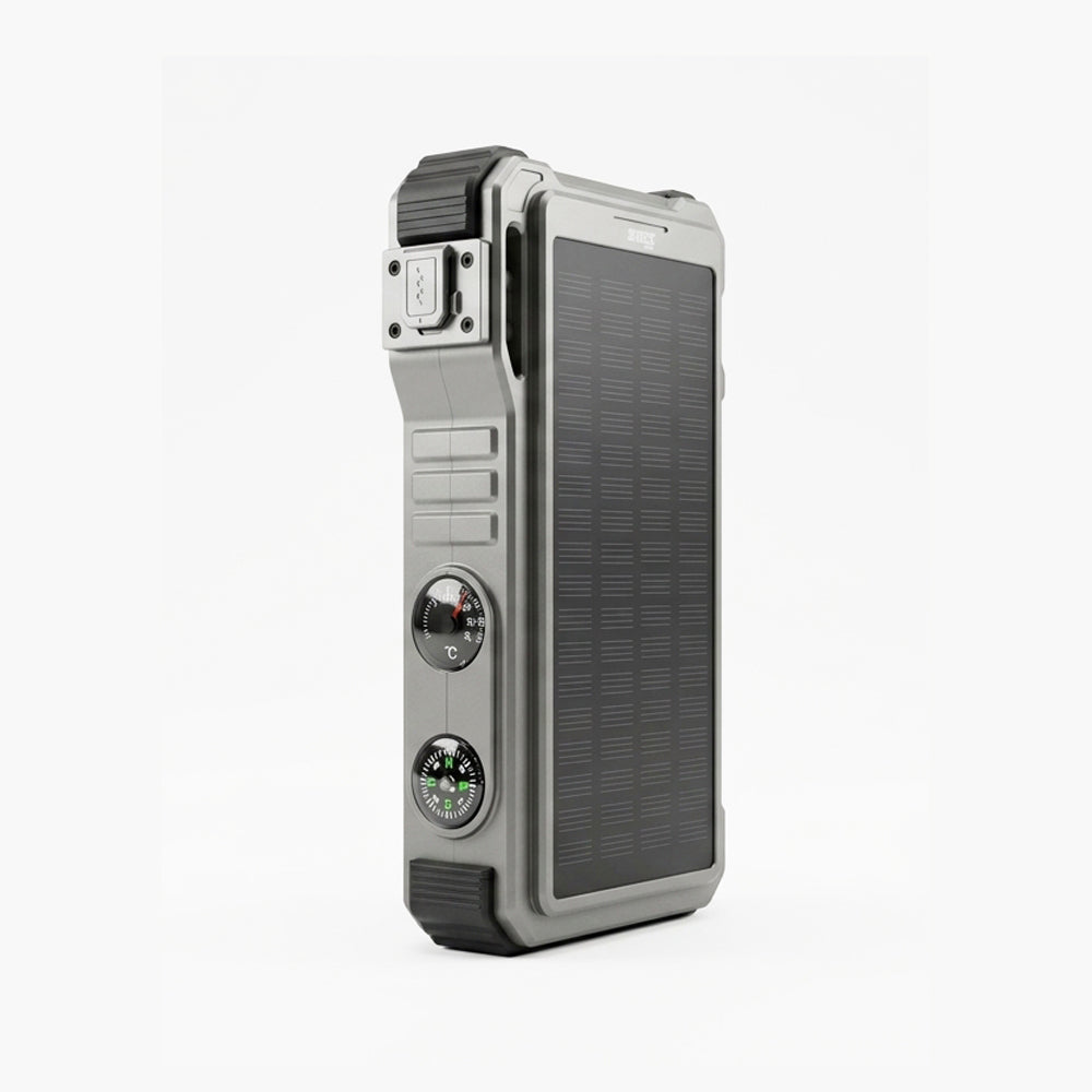 NBS PN-W39S 12V Jump Starter & 12000mAh Solar Power Bank – PD45W, TFT Display, LED Camping Light, and Infrared Laser