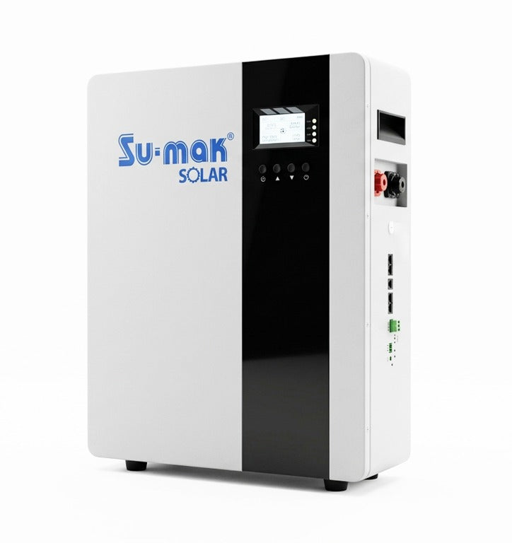 SUMAK SOLAR LiFePO4 Lithium Battery, 51.2V 100AH, 5.12kWh, A Grade Wall Mount Solar Energy Storage System
