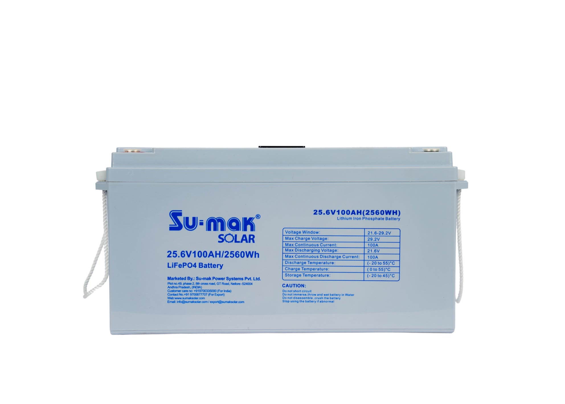 SUMAK LiFePO4 BATTERY 25.6V 100AH (2.56KW)